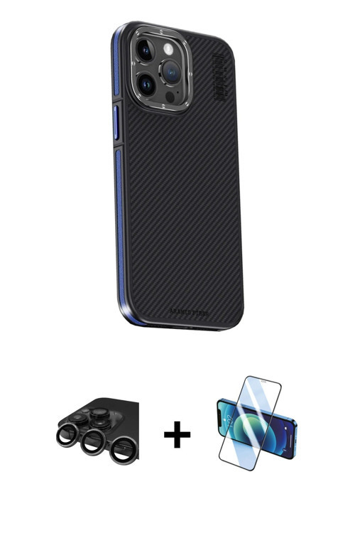 iPhone 15 Pro Kılıf Kıvılcım Modern Özel Seri - Siyah 3D Antistatik Seramik Nano Ekran Koruyucu