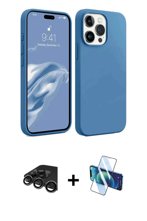 iPhone 15 Pro Kılıf Kozmos Yansıma Özel Seri - Siyah 3D Antistatik Seramik Nano Ekran Koruyucu