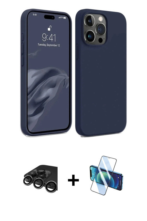 ieg™ iPhone 15 Pro Kılıf Kozmos Yansıma Özel Seri - Siyah 3D Antistatik Seramik Nano Ekran Koruyucu