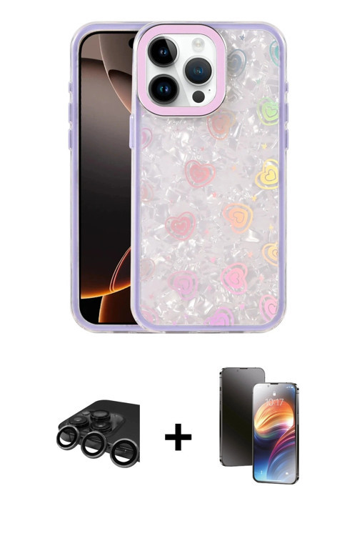 iPhone 15 Pro Kılıf Odak Prime - Siyah 3D Antistatik Mat Seramik Nano Ekran Koruyucu + Titanyum