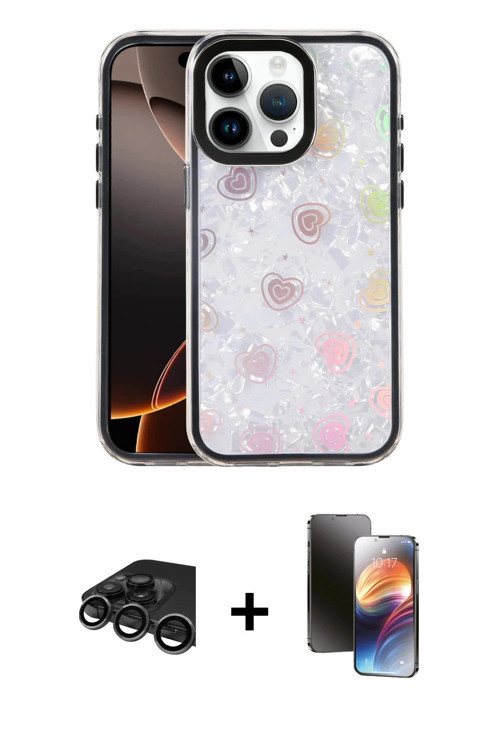 iPhone 15 Pro Kılıf Odak Prime - Siyah 3D Antistatik Mat Seramik Nano Ekran Koruyucu + Titanyum