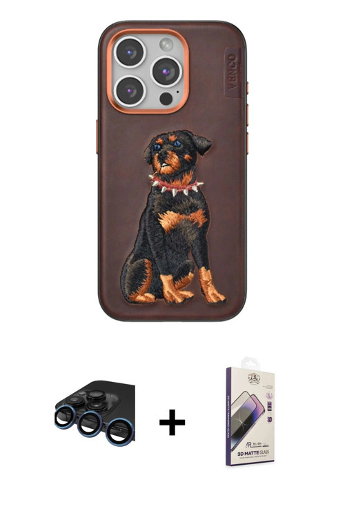 iPhone 15 Pro Kılıf Nova Form Koleksiyonu - Siyah Bilvis 3D Mat Cam Ekran Koruyucu + Lacivert R