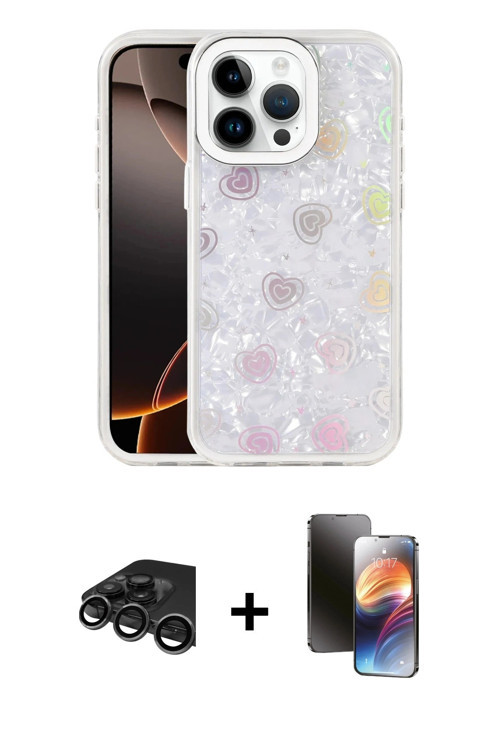 iPhone 15 Pro Kılıf Odak Prime - Siyah 3D Antistatik Mat Seramik Nano Ekran Koruyucu + Titanyum