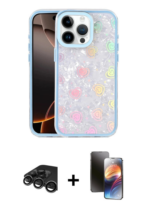 iPhone 15 Pro Kılıf Odak Prime - Siyah 3D Antistatik Mat Seramik Nano Ekran Koruyucu + Titanyum