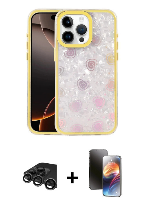 iPhone 15 Pro Kılıf Odak Prime - Siyah 3D Antistatik Mat Seramik Nano Ekran Koruyucu + Titanyum