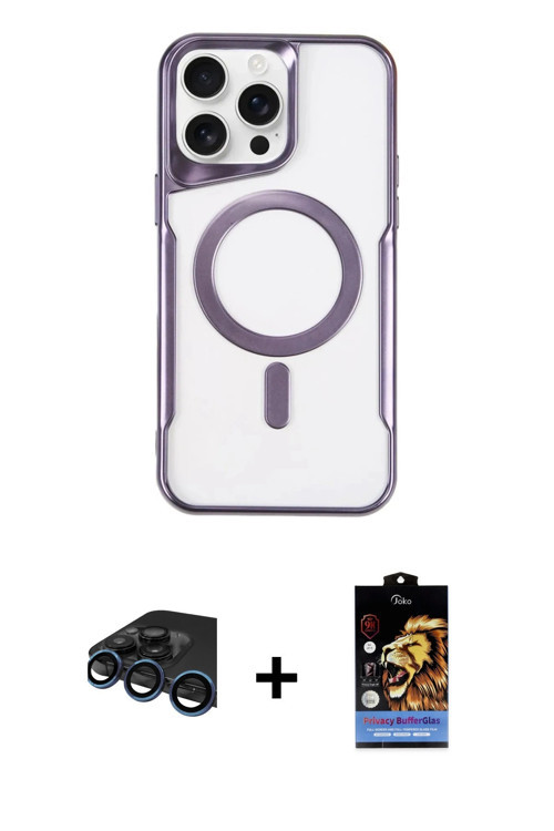 iPhone 15 Pro Kılıf Yadigar Klasik Özel Seri - Siyah Buffer Hayalet Cam Ekran Koruyucu + Lacive