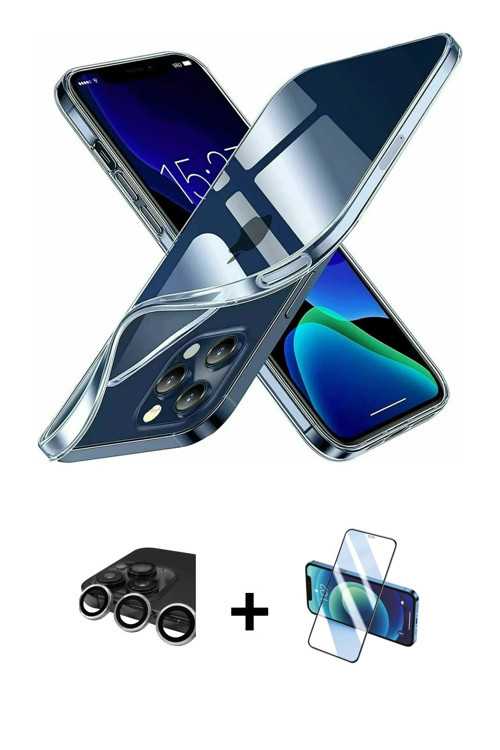 iPhone 15 Pro Kılıf Zirve Doku - Siyah 3D Antistatik Seramik Nano Ekran Koruyucu + Gümüş Raze M