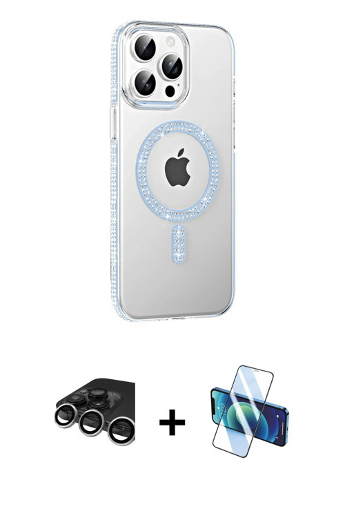 iPhone 15 Pro Kılıf Yörünge Koleksiyonu - Siyah 3D Antistatik Seramik Nano Ekran Koruyucu + Güm