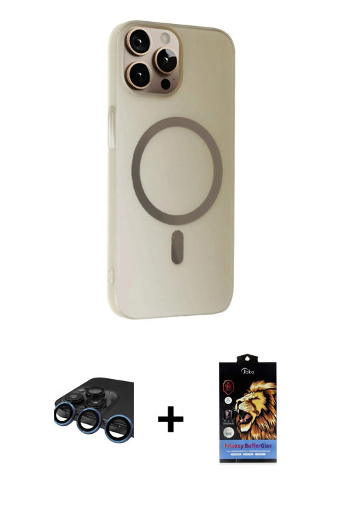 iPhone 15 Pro Max Kılıf Çekirdek Modern Prime - Siyah Buffer Hayalet Cam Ekran Koruyucu + Laciv