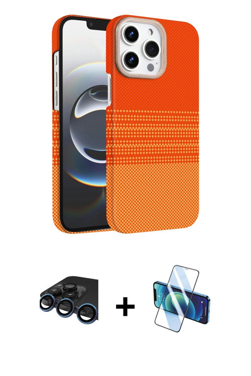 iPhone 15 Pro Max Kılıf Doruk Serisi - Siyah 3D Antistatik Seramik Nano Ekran Koruyucu + Lacive