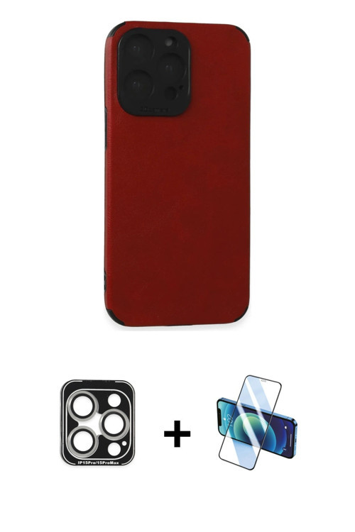 iPhone 15 Pro Max Kılıf Doruk Asil Koleksiyonu - Siyah 3D Antistatik Seramik Nano Ekran Koruyuc