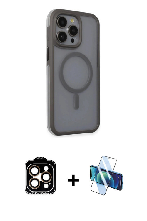 ieg™ iPhone 15 Pro Max Kılıf Çekirdek Yansıma Prime - Siyah 3D Antistatik Seramik Nano Ekran Koruyuc