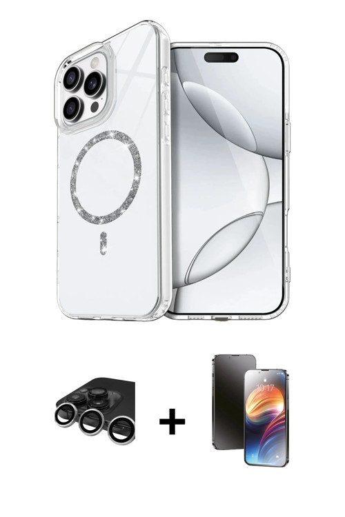 iPhone 15 Pro Max Kılıf Kıvılcım Form Prime - Siyah 3D Antistatik Mat Seramik Nano Ekran Koruyu