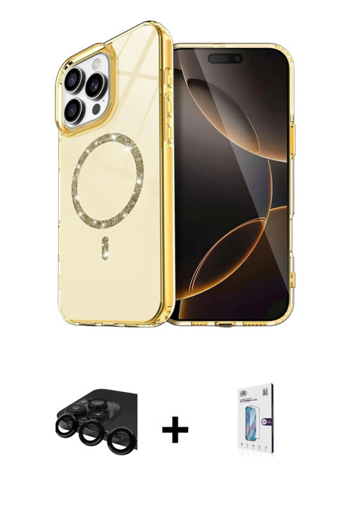 iPhone 15 Pro Max Kılıf Kıvılcım Form Prime - Siyah Bilvis 0.18mm Plus Cam Ekran Koruyucu + Siy