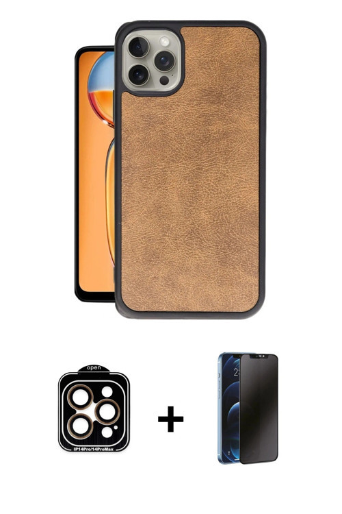 ieg™ iPhone 15 Pro Max Kılıf Kıvılcım Işık Serisi - Siyah 3D Antistatik Hayalet Cam Ekran Koruyucu +