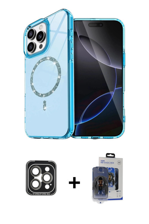 iPhone 15 Pro Max Kılıf Kıvılcım Form Prime - Siyah Vanessa Magic Cam + Gri PVD Metal Kamera Le