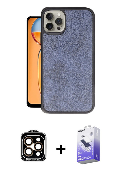 iPhone 15 Pro Max Kılıf Kıvılcım Işık Serisi - Siyah Bilvis 5in1 5D Magic Hayalet Cam Ekran Kor