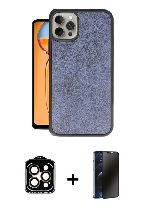 iPhone 15 Pro Max Kılıf Kıvılcım Işık Serisi - Siyah 3D Antistatik Hayalet Cam Ekran Koruyucu +