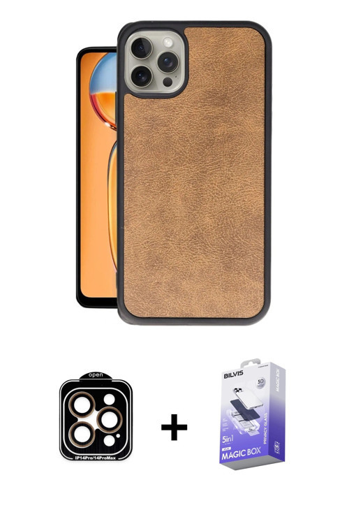 iPhone 15 Pro Max Kılıf Kıvılcım Işık Serisi - Siyah Bilvis 5in1 5D Magic Hayalet Cam Ekran Kor