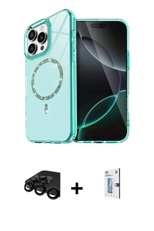 iPhone 15 Pro Max Kılıf Kıvılcım Form Prime - Siyah Bilvis 0.18mm Plus Cam Ekran Koruyucu + Siy