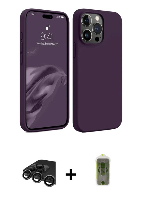ieg™ iPhone 15 Pro Max Kılıf Kozmos Yansıma Özel Seri - Siyah Joko Magic 5D Hayalet Cam + Titanyum G
