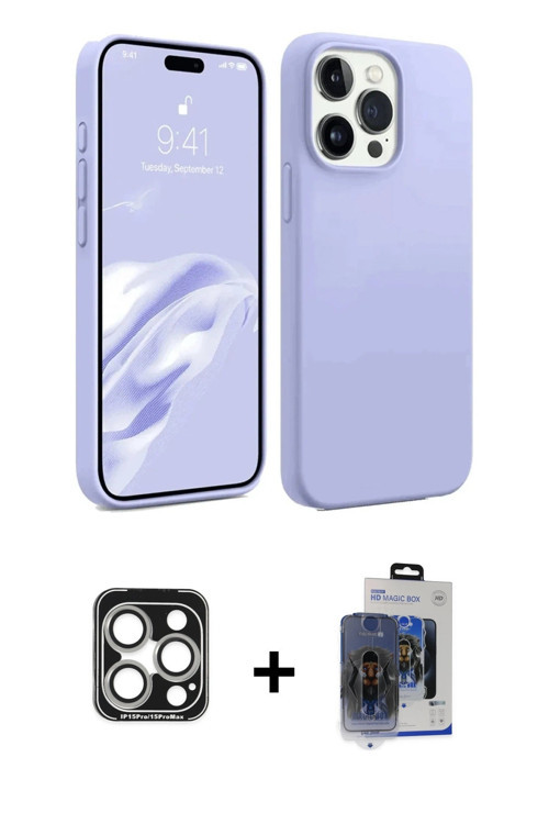 ieg™ iPhone 15 Pro Max Kılıf Kozmos Yansıma Özel Seri - Siyah Vanessa Magic Cam + Gümüş PVD Metal Ka