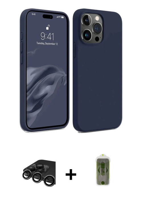 ieg™ iPhone 15 Pro Max Kılıf Kozmos Yansıma Özel Seri - Siyah Joko Magic 5D Hayalet Cam + Titanyum G