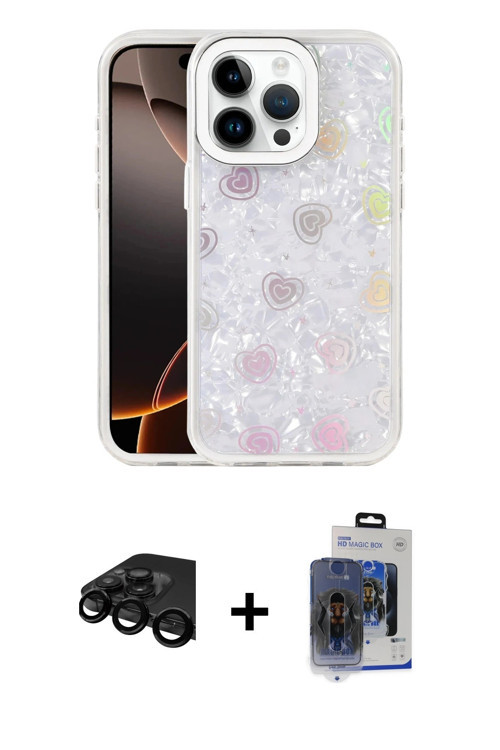 ieg™ iPhone 15 Pro Max Kılıf Odak Prime - Siyah Vanessa Magic Cam + Siyah Raze Metal Kamera Lens