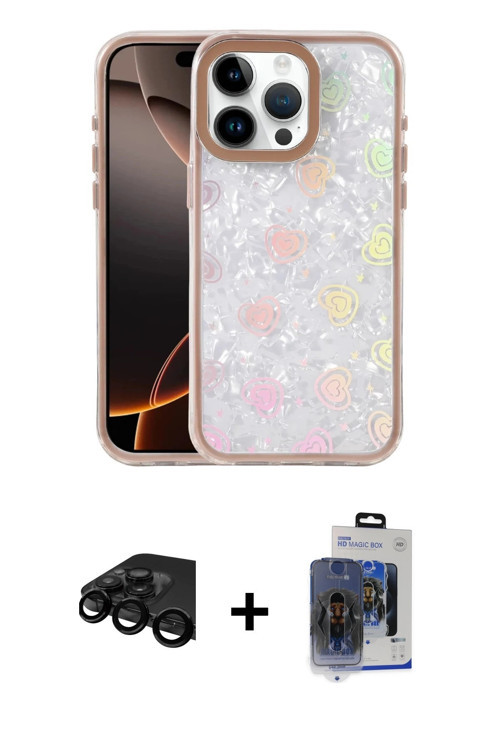 ieg™ iPhone 15 Pro Max Kılıf Odak Prime - Siyah Vanessa Magic Cam + Siyah Raze Metal Kamera Lens