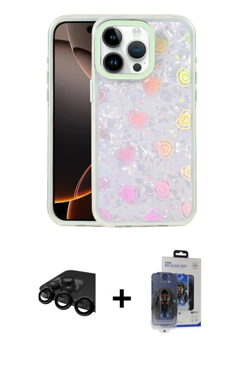 ieg™ iPhone 15 Pro Max Kılıf Odak Prime - Siyah Vanessa Magic Cam + Siyah Raze Metal Kamera Lens