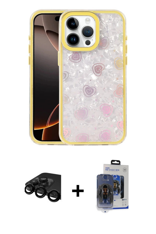 ieg™ iPhone 15 Pro Max Kılıf Odak Prime - Siyah Vanessa Magic Cam + Siyah Raze Metal Kamera Lens