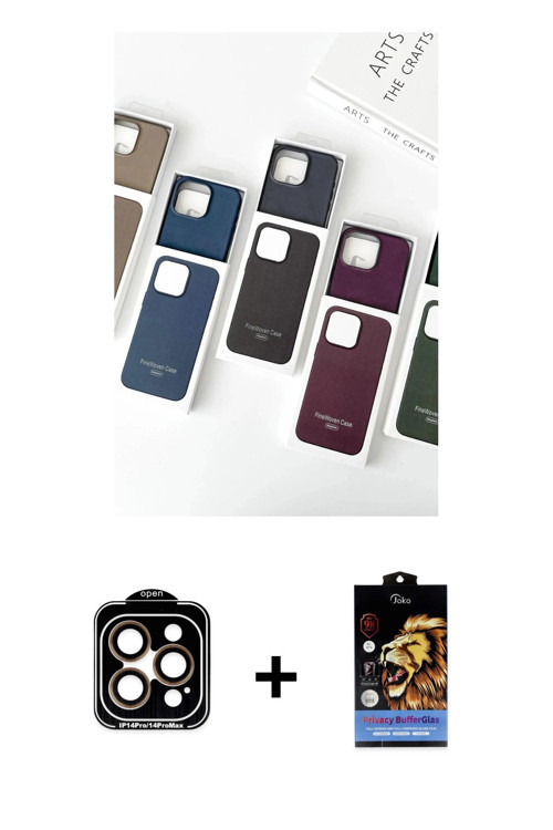 ieg™ iPhone 15 Pro Max Kılıf Pusula Modern - Siyah Buffer Hayalet Cam Ekran Koruyucu + Turuncu PVD M