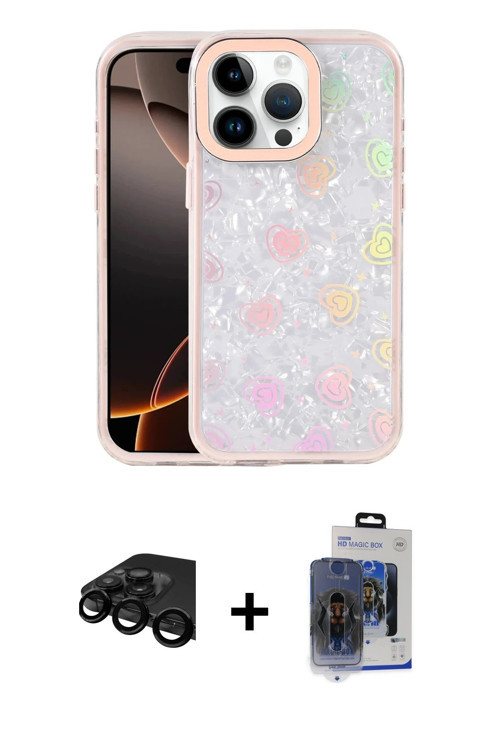 ieg™ iPhone 15 Pro Max Kılıf Odak Prime - Siyah Vanessa Magic Cam + Siyah Raze Metal Kamera Lens