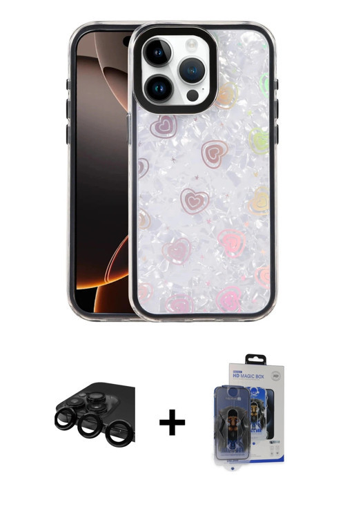 ieg™ iPhone 15 Pro Max Kılıf Odak Prime - Siyah Vanessa Magic Cam + Siyah Raze Metal Kamera Lens
