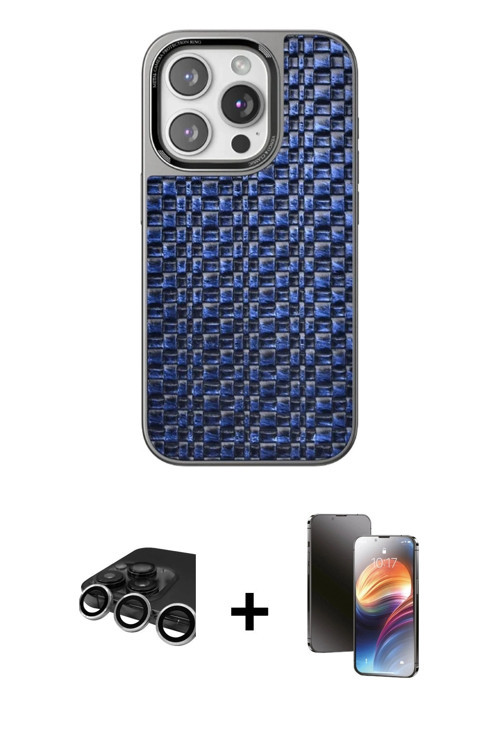 ieg™ iPhone 15 Pro Max Kılıf Siluet Form Serisi - Siyah 3D Antistatik Mat Seramik Nano Ekran Koruyuc