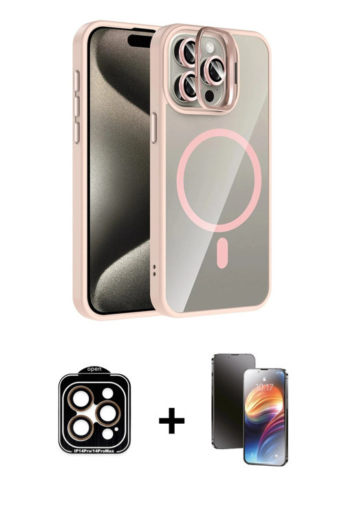 ieg™ iPhone 15 Pro Max Kılıf Yadigar Asil Koleksiyonu - Siyah 3D Antistatik Mat Seramik Nano Ekran K