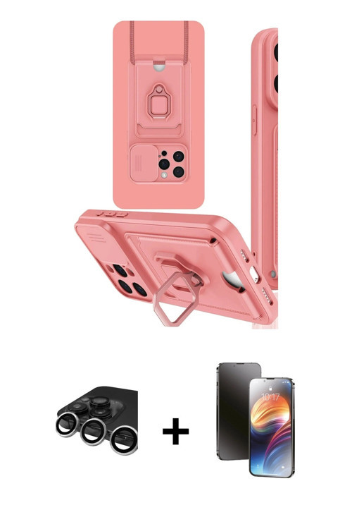ieg™ iPhone 15 Pro Max Kılıf Vadi Form Prime - Siyah 3D Antistatik Mat Seramik Nano Ekran Koruyucu +