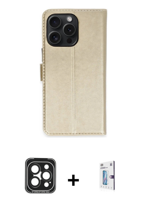 ieg™ iPhone 15 Pro Max Kılıf Siluet Işık Serisi - Siyah Bilvis 0.18mm Plus Cam Ekran Koruyucu + Siya