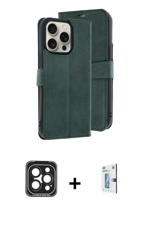 ieg™ iPhone 15 Pro Max Kılıf Siluet Işık Serisi - Siyah Bilvis 0.18mm Plus Cam Ekran Koruyucu + Siya