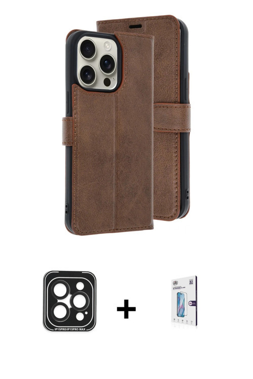 ieg™ iPhone 15 Pro Max Kılıf Siluet Işık Serisi - Siyah Bilvis 0.18mm Plus Cam Ekran Koruyucu + Siya