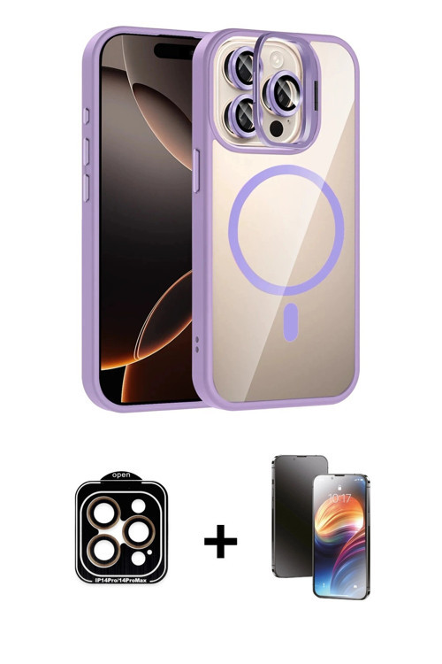 ieg™ iPhone 15 Pro Max Kılıf Yadigar Asil Koleksiyonu - Siyah 3D Antistatik Mat Seramik Nano Ekran K