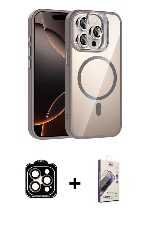ieg™ iPhone 15 Pro Max Kılıf Yadigar Asil Koleksiyonu - Siyah Bilvis 3D Mat Cam Ekran Koruyucu + Tur