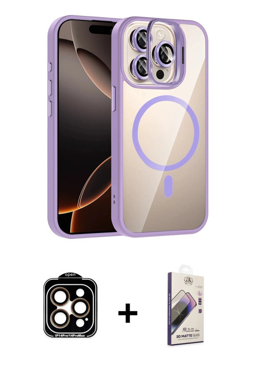 ieg™ iPhone 15 Pro Max Kılıf Yadigar Asil Koleksiyonu - Siyah Bilvis 3D Mat Cam Ekran Koruyucu + Tur