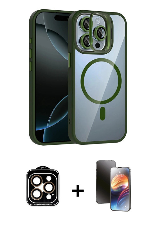 ieg™ iPhone 15 Pro Max Kılıf Yadigar Asil Koleksiyonu - Siyah 3D Antistatik Mat Seramik Nano Ekran K