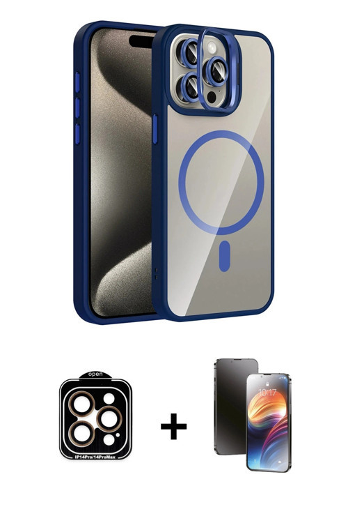 ieg™ iPhone 15 Pro Max Kılıf Yadigar Asil Koleksiyonu - Siyah 3D Antistatik Mat Seramik Nano Ekran K