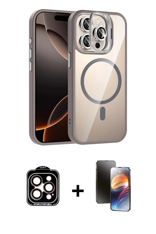 ieg™ iPhone 15 Pro Max Kılıf Yadigar Asil Koleksiyonu - Siyah 3D Antistatik Mat Seramik Nano Ekran K