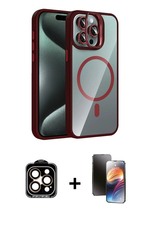 ieg™ iPhone 15 Pro Max Kılıf Yadigar Asil Koleksiyonu - Siyah 3D Antistatik Mat Seramik Nano Ekran K