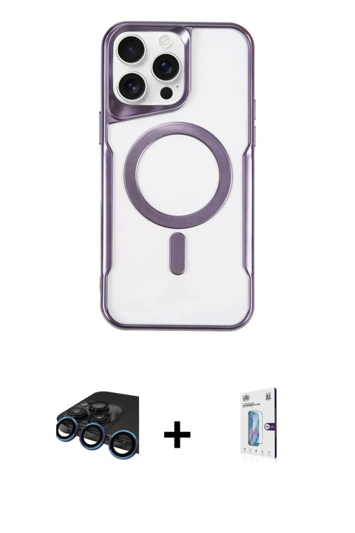 ieg™ iPhone 15 Pro Max Kılıf Yadigar Klasik Özel Seri - Siyah Bilvis 0.18mm Plus Cam Ekran Koruyucu