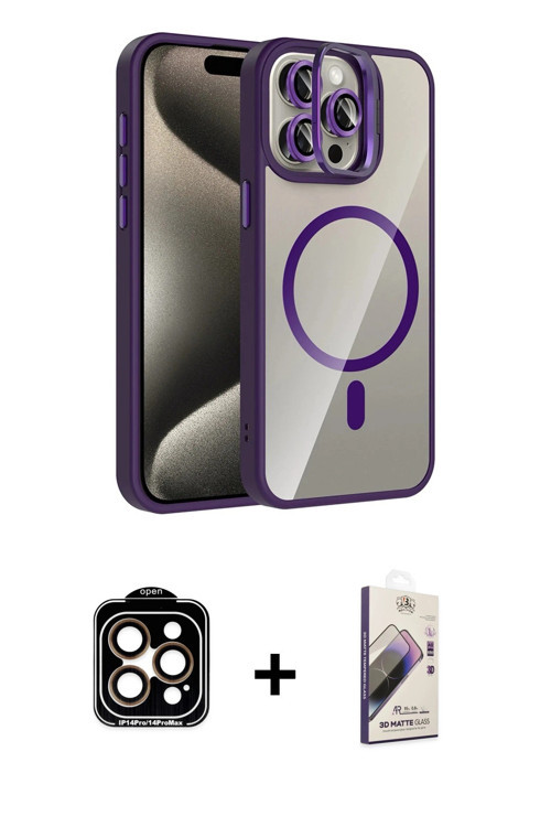 ieg™ iPhone 15 Pro Max Kılıf Yadigar Asil Koleksiyonu - Siyah Bilvis 3D Mat Cam Ekran Koruyucu + Tur