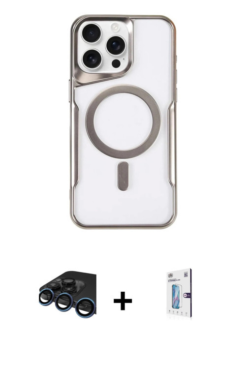 ieg™ iPhone 15 Pro Max Kılıf Yadigar Klasik Özel Seri - Siyah Bilvis 0.18mm Plus Cam Ekran Koruyucu